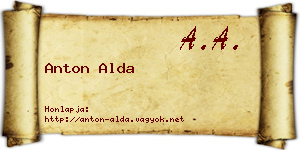 Anton Alda névjegykártya